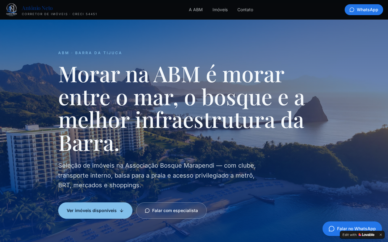 Projeto real Corretor IA - ABM Barra Imóveis